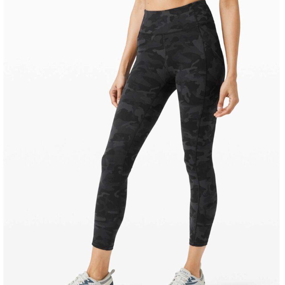Women Lululemon Invigorate High-Rise Tight 25" Incognito Camo Multi Grey Size 2